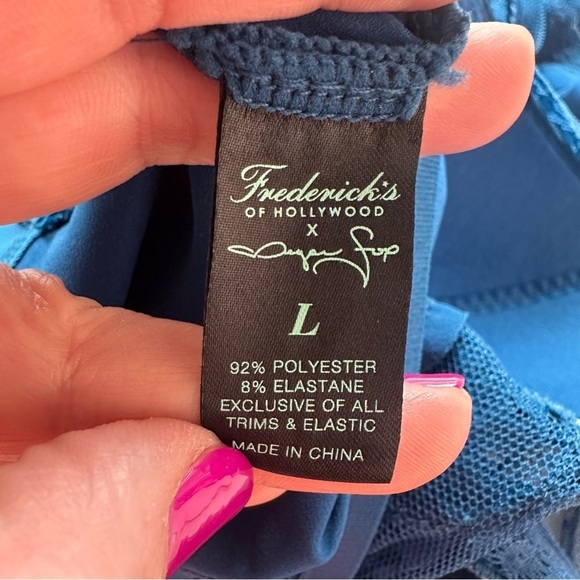 Fredericks of Hollywood Satin and Lace Slip Chemise Size L - Picture 6 of 9